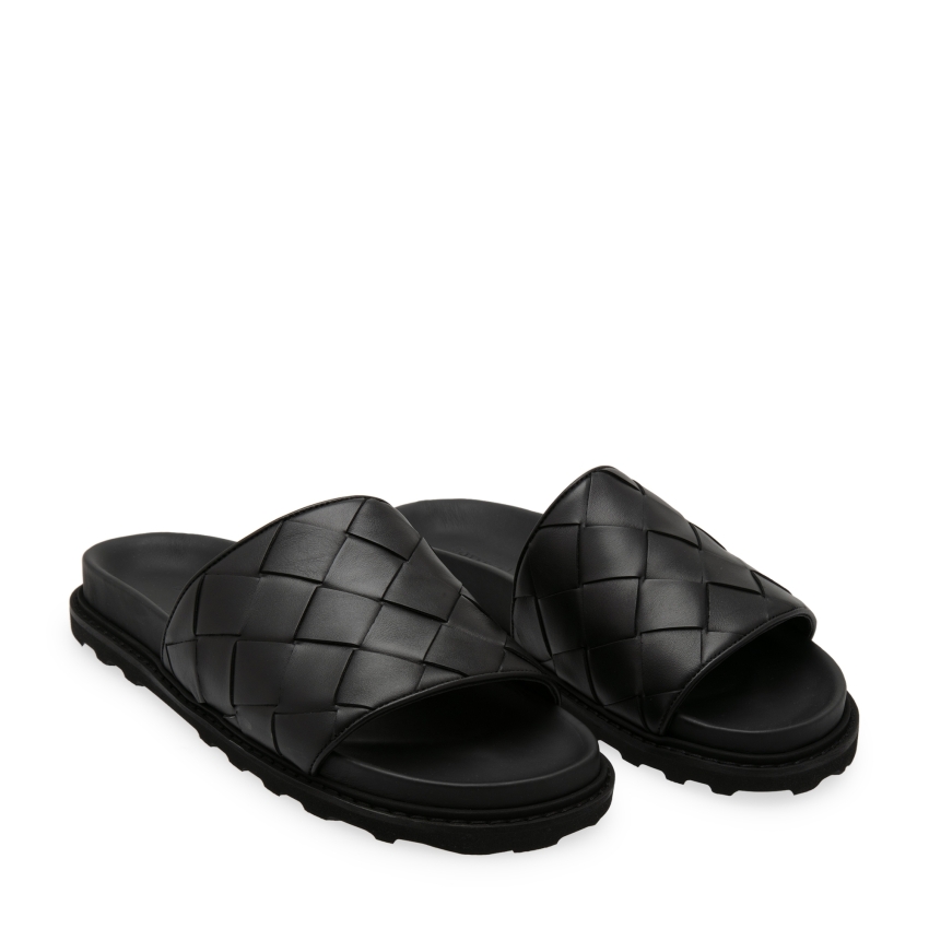Bottega Veneta Intrecciato leather slides for Men - Black in Qatar | Level  Shoes