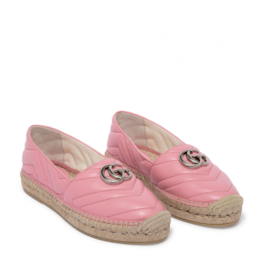 Gucci Marmont leather espadrilles for Women - Pink in Qatar | Level Shoes