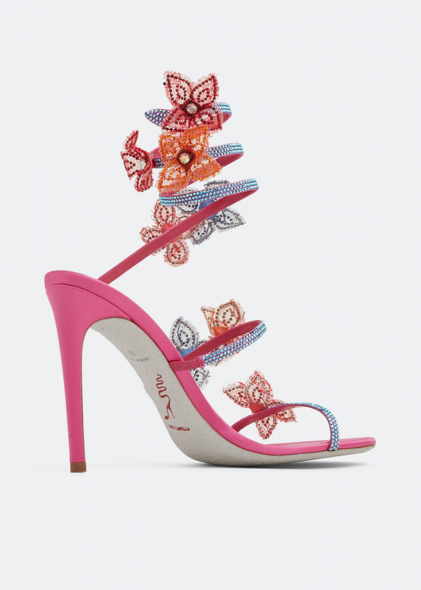 Flowers & Lace Rene Caovilla heels | Lace high heels, High heel sandals, Sandals heels