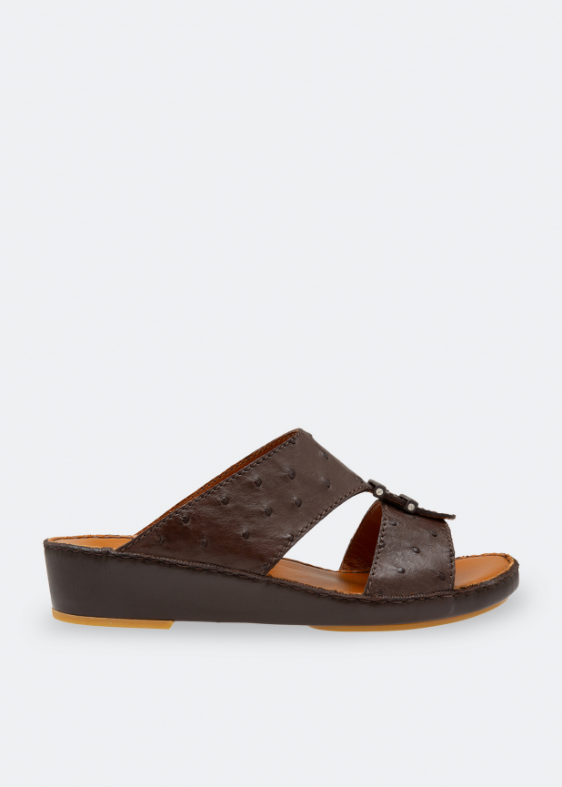 Ostrich leather sandals